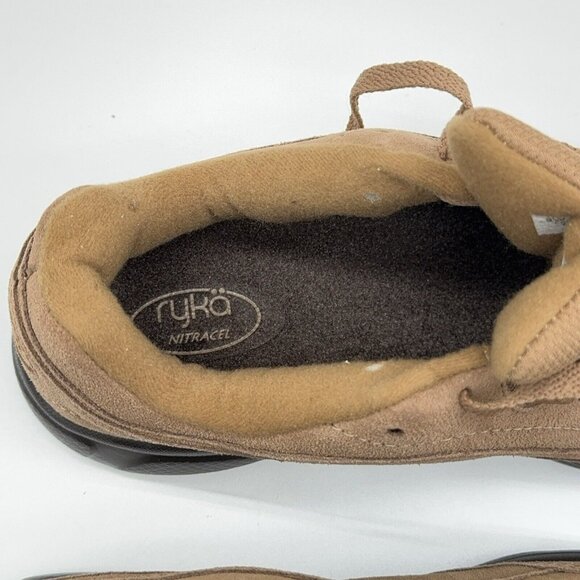 Ryka Suede Walking Sneakers Catalyst III Sand Brown Arch Support Lace Up 9 Wide - Picture 8 of 11